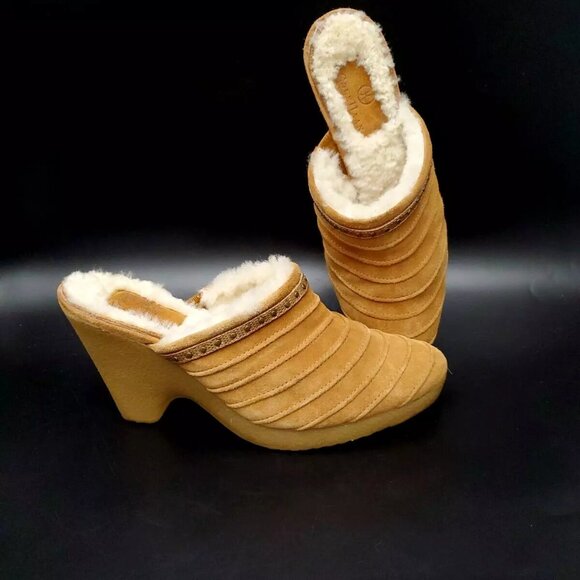 Cole Haan Shoes - Cole Haan Suede Devon Clog Mules Heels Shoes Women's Size 8.5